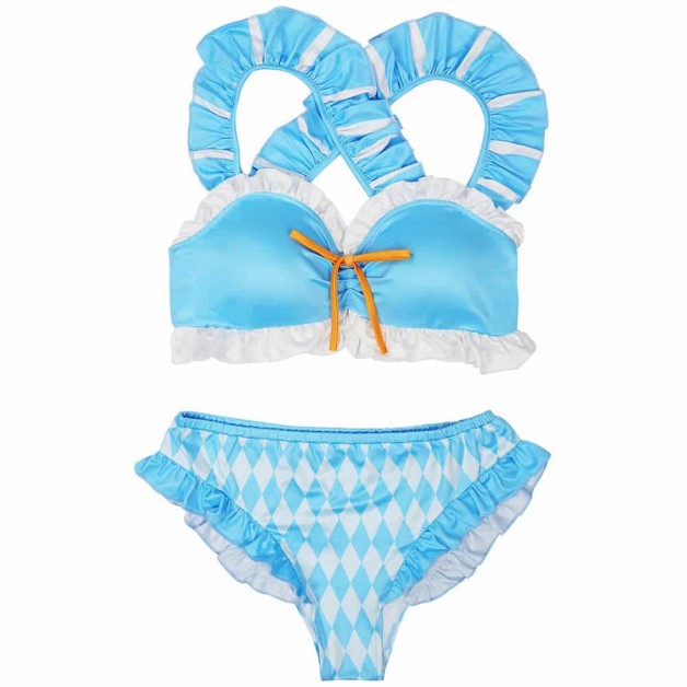 Alice In Wonderland Alice Swim Costume Two Piece Bikini Swimwear S Anime Alice In Wonderland