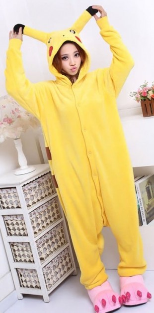 Pokemon Pikachu Kigurumi Cosplay Costume