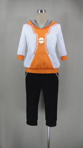 Pokemon Go Male Trainer Orange Cosplay Costume