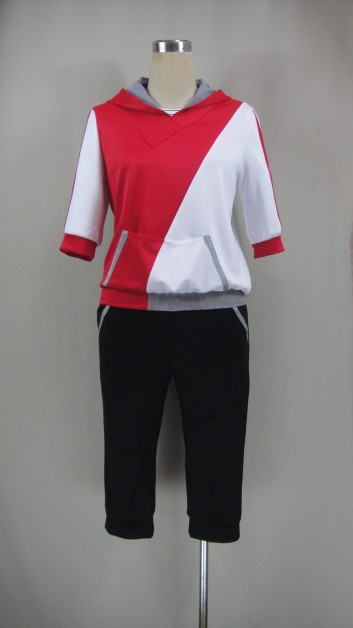 Pokemon Go Male Trainer Red Cosplay Costume
