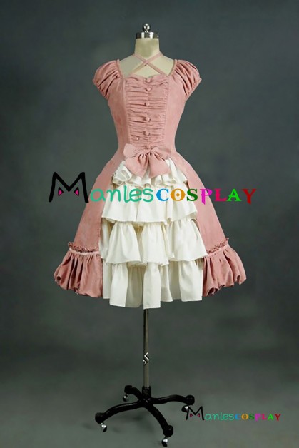 Sweet Dolly Cute Lolita Halter Strap Slash Neck Ruffles Frill Layered Dress