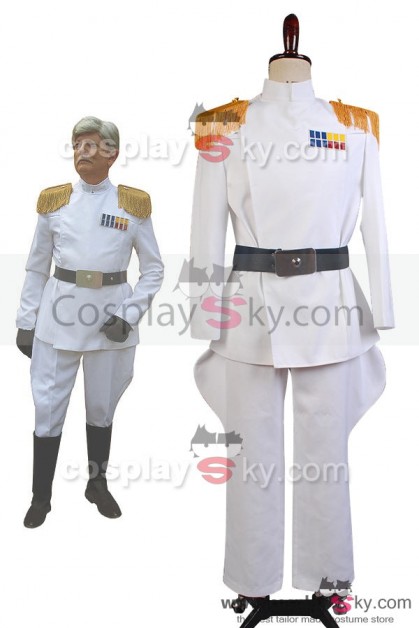 Star Wars Imperial Officer White Grand Admiral Uniform Cosplay Costume