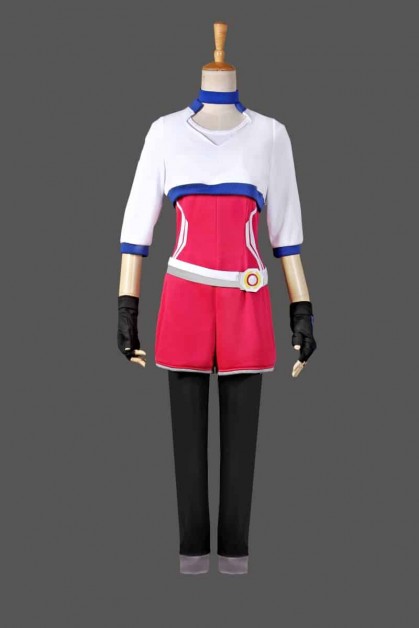 Pokemon Go Female Trainer Team Instinct Mystic Valor White Shirt Cosplay Costume