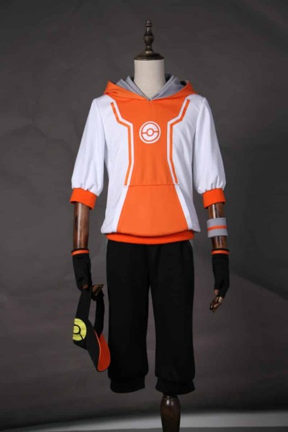 Pokemon Go Male Trainer Team Instinct Mystic Valor Orange Cosplay Costume