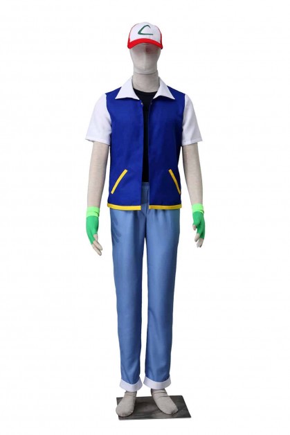 Pokemon Pocket Monsters Ash Katchum Cosplay Costume