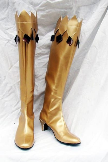 Sailor Moon Cosplay Boots Shoes Golden Yellow