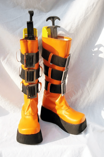 Togainu No Chi Rin Cosplay Boots Shoes Black Orange