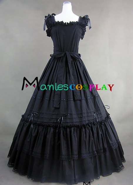 Romantic Romantik Lolita Spaghetti Strap Armelloses Kleid Ruffles Lace Frill Ball Gown Dress 