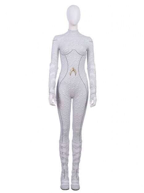 Aquaman Queen Atlanna White Battle Cosplay Costume Full Set