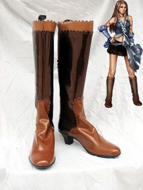 Final Fantasy XII Lenne Cosplay Boots Shoes Brown