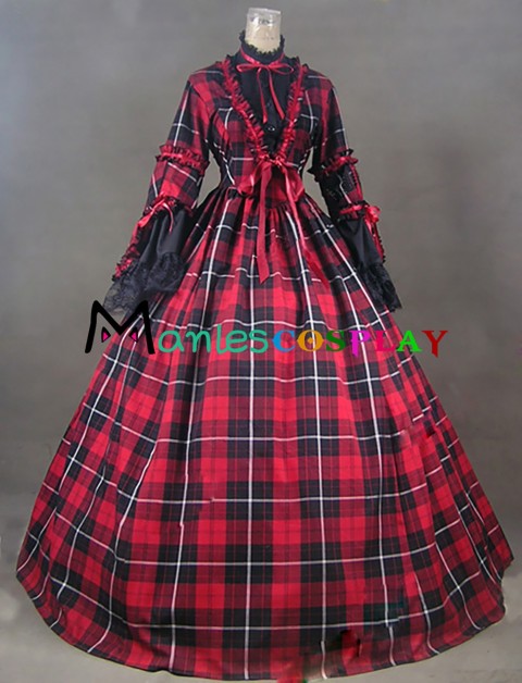 Classic Klassiker Scottish Skirt Lolita Plaid Tarten Ruffles Lace Dress