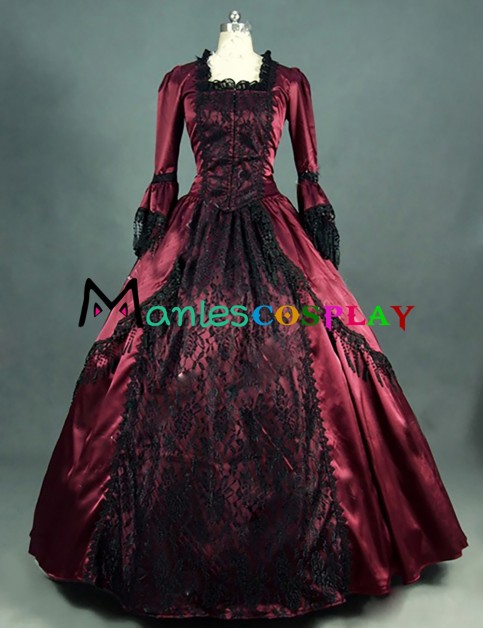 Classic Klassiker Lolita Retro Pagoda Sleeves Lace Frilled Brocaded Ball Gown Dress