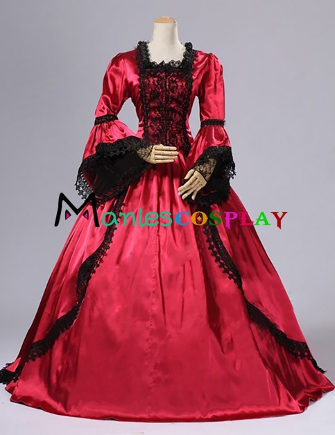 Edwardian Classic Lolita Vintage Brocaded Ball Gown Dress Prom