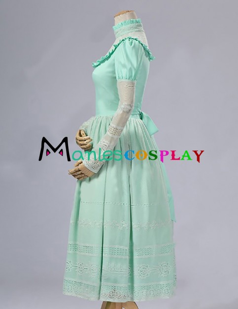 Classic Klassiker Vintage Long Sleeves Lace Tiered Frill Floral Dress