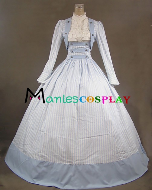 Classic Klassiker Gothic Lolita Turtle Neck Ruffles Lace Frill Stripes Ball Gown Dress