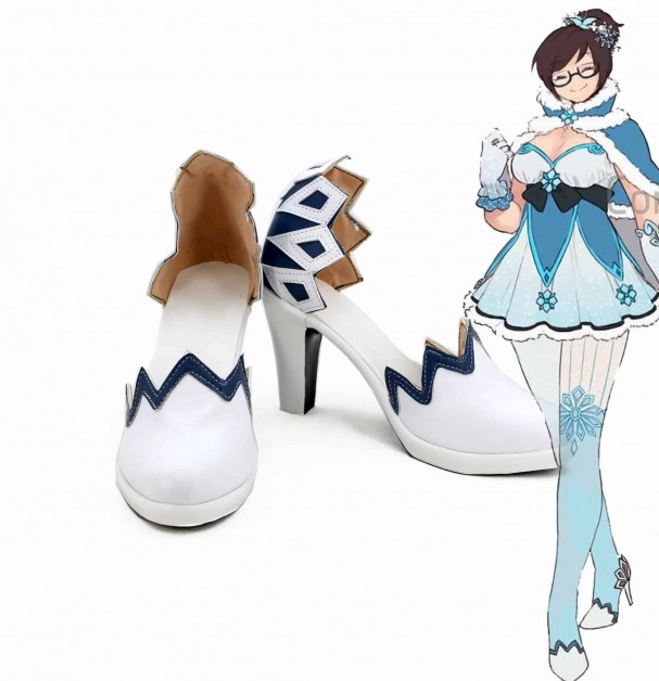 Overwatch OW MEI Cosplay High Heel Shoes Boot