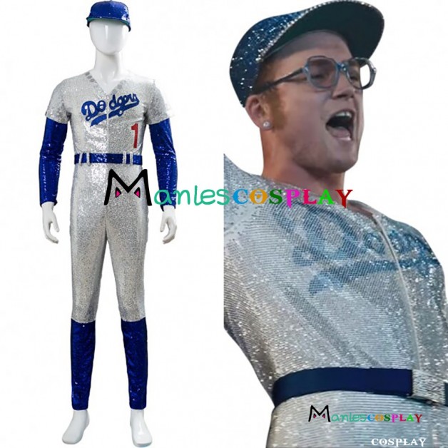 Rocketman Elton John Dodgers Baseball Cosplay Costume