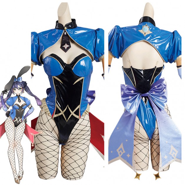 Genshin Impact Mona Bunny Girls Halloween Carnival Original Design Cosplay Costume
