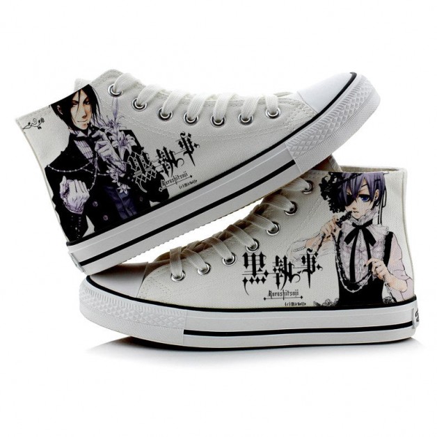 Black Butler Ciel Phantomhive Canvas Shoes Sebastian Cosplay Shoes