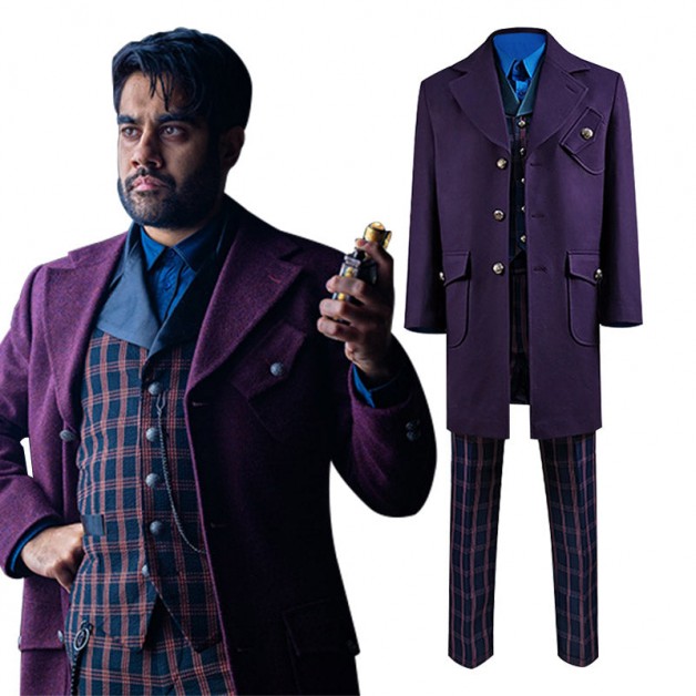 Doctor Who Series 12 The Master Coat Sacha Dhawan Purple Outfit Suit