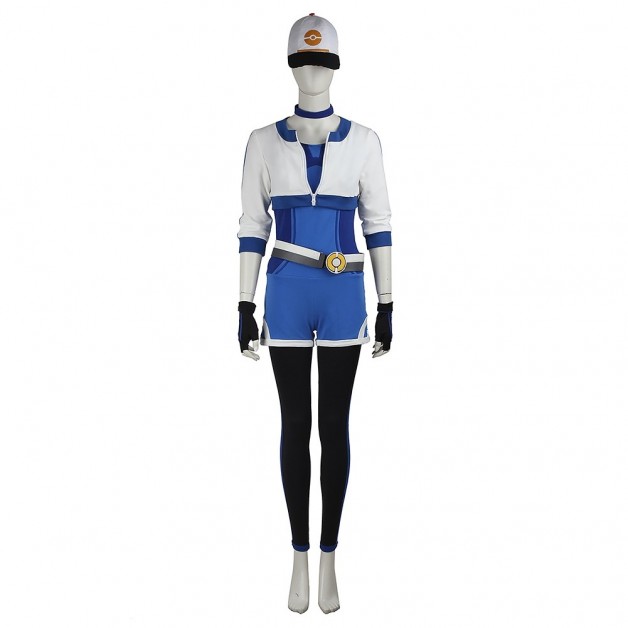 Female Monster Trainer Blue Costume For Pokemon GO Cosplay 