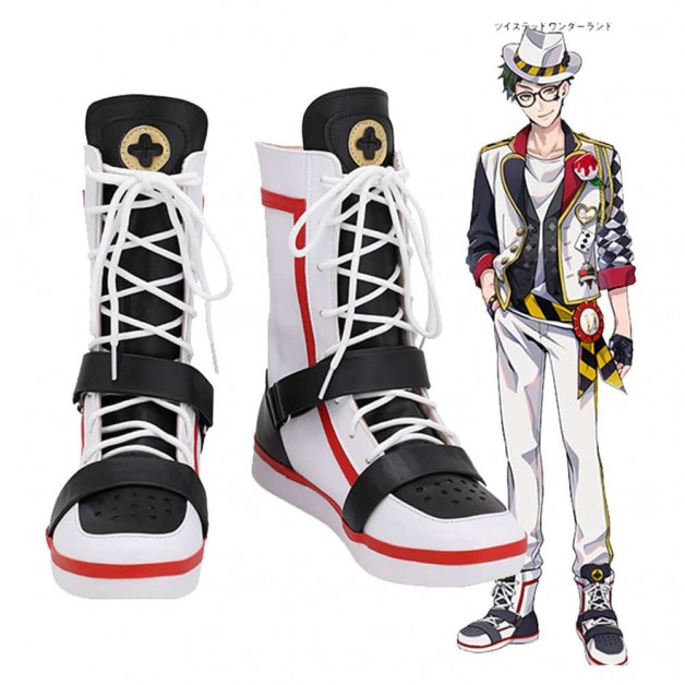 Game Twisted-Wonderland Alice In Wonderland Theme Trey Cosplay Shoes