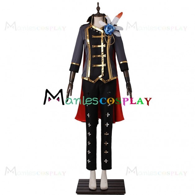 Leo Tsukinaga Black Uniform For Ensemble Stars Cosplay