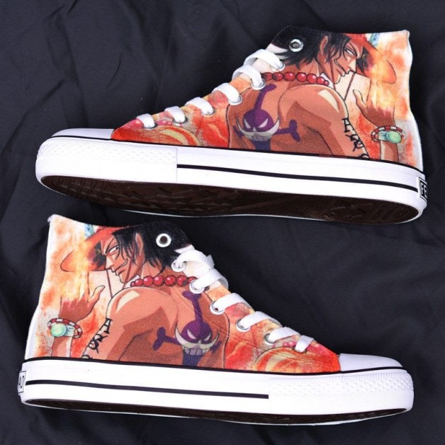 One Piece PortgasD Ace Cosplay Shoes Canvas Shoes