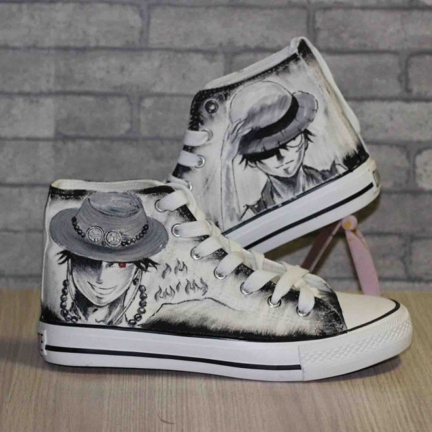 One Piece PortgasD Ace Luffy Cosplay Shoes Canvas Shoes