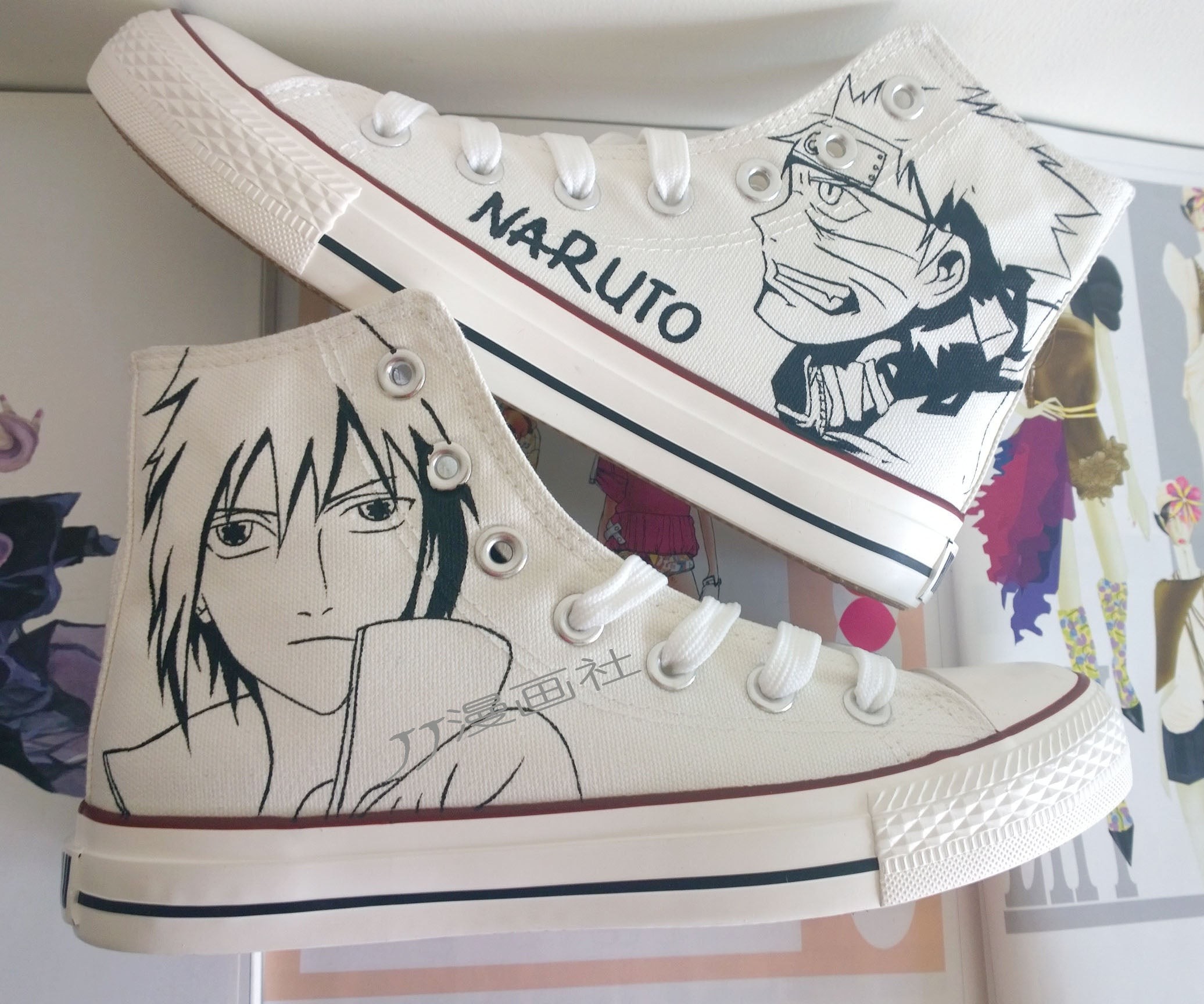 Naruto Uzumakinaruto Uchihasasuke Cosplay Shoes Canvas Shoes Naruto