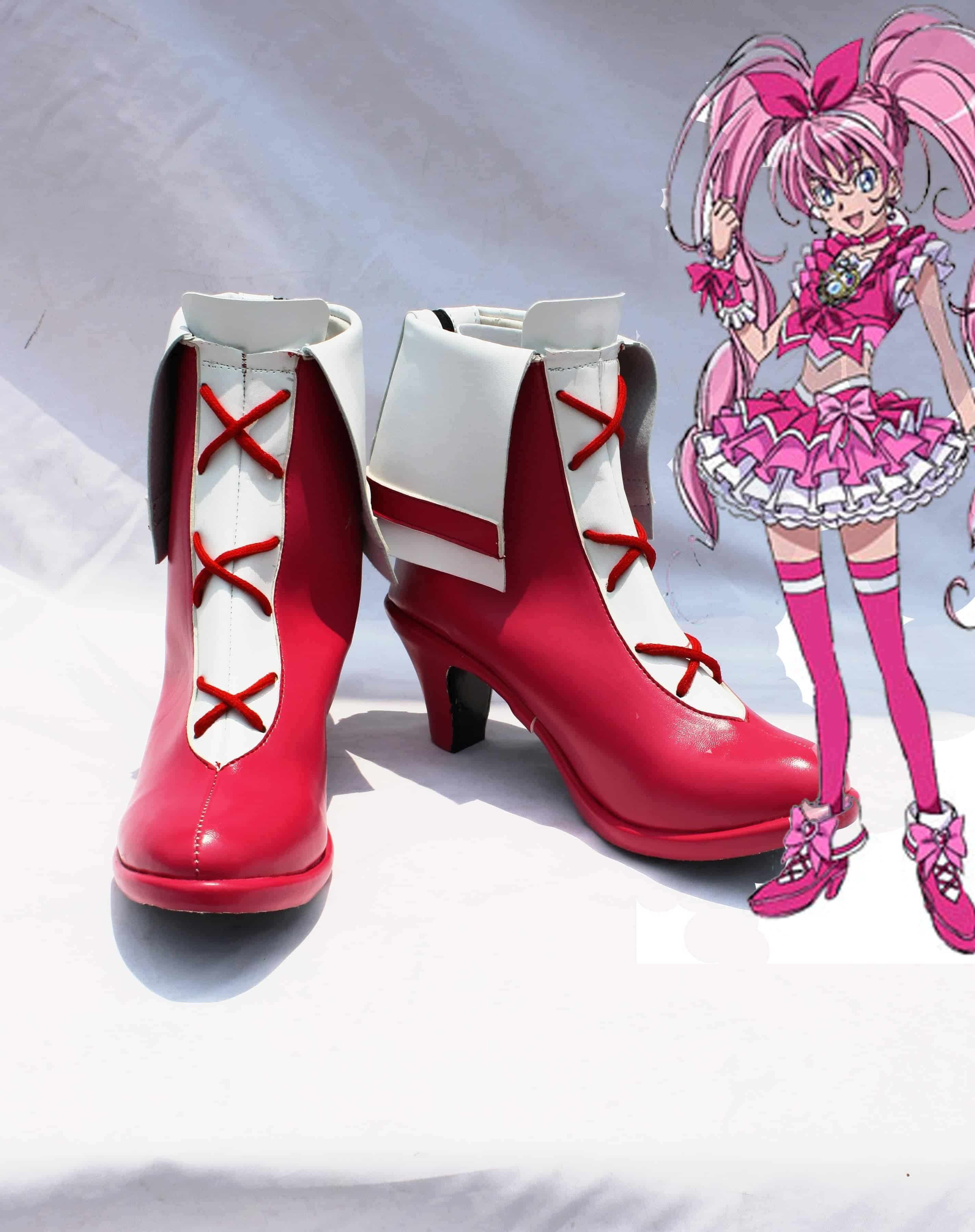 Smile Precure! Pretty Cure Cure Melody Boots Shoes TV Show Cosplay
