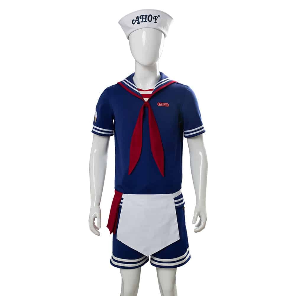 Stranger Things 3 Scoops Ahoy Steve Harrington Costume Adult and Child TV Shows Stranger