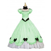 Country Gothic Lolita Southern Belle Puff Short Sleeves Ruffles Prom Dress