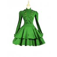 Classic Klassiker Sailor Button Long Sleeves Layered Brocaded Dress