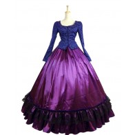 Gorgeous Herrlich Classic U Neck Long Sleeves Floral Ruffles Frill Lace Ball Gown Dress