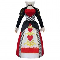 Alice In Wonderland Queen Of Hearts Cosplay Costume Red Queen Dress