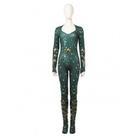 Aquaman Mera Green Scale Print Battle Cosplay Costume Full Set