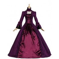 Edwardian Victorian Gothic Lolita U Neck Long Pagoda Sleeves Strappy Floral Lace Ball Gown Prom Dress 