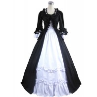 Romantic Romantik Vintage Ruffles Lace Frill Bowknot Pagoda Sleeves Cosplay Dress 