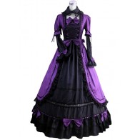 Victorian Vintage Gothic Lolita Frill Lace Pagoda Sleeves Ball Gown Dress