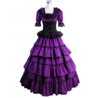 Classic Lolita Ruffles Lace Strappy Falbala Floral Layered Ball Gown Fancy Dress