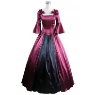 Southern Belle Vintage Slash Neck Pagoda Sleeves Strappy Ruffles Floor Length Dress