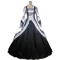 Civil War Lolita Retro Floral Frilled Lace Layered Pagoda Sleeves Ball Gown Dress
