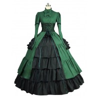 Gothic Lolita Reenactment Retro Ruffles Tiered Falbala Lace Ball Gown Dress Bowknot