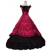 Gothic Lolita Elegant Sexy Jumper Skirt Floral Falbala Lace Frilled Ball Gown Dress