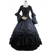 Classic Klassiker Elegant Lolita U Neck Strappy Pagoda Sleeves Frill Tiered Ball Gown Dress