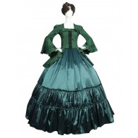 Romantic Classical Gothic Pagoda Sleeves Ruffles Lace Tiered Ball Gown Dress