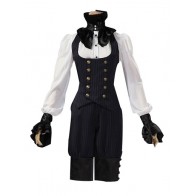 Victorian Punk Gothic Top Vest Trousers Suit