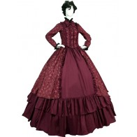 Romantic Romantik Sweet Lolita Floral Frill Long Sleeves Layered Lace Ball Gown Dress 