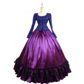 Gorgeous Herrlich Classic U Neck Long Sleeves Floral Ruffles Frill Lace Ball Gown Dress